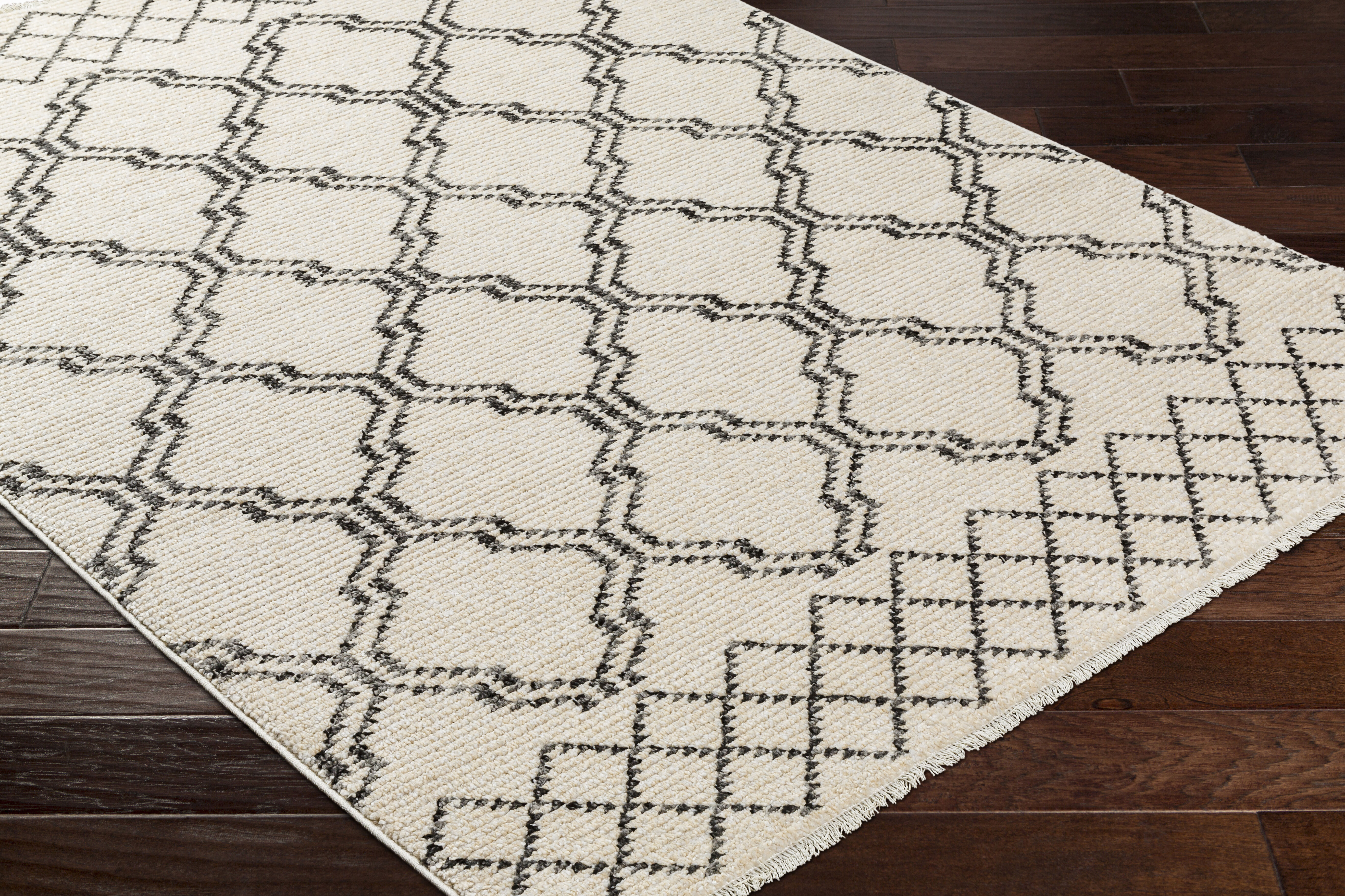 Calico 91 X 63 inch Light Grey Rug, Rectangle