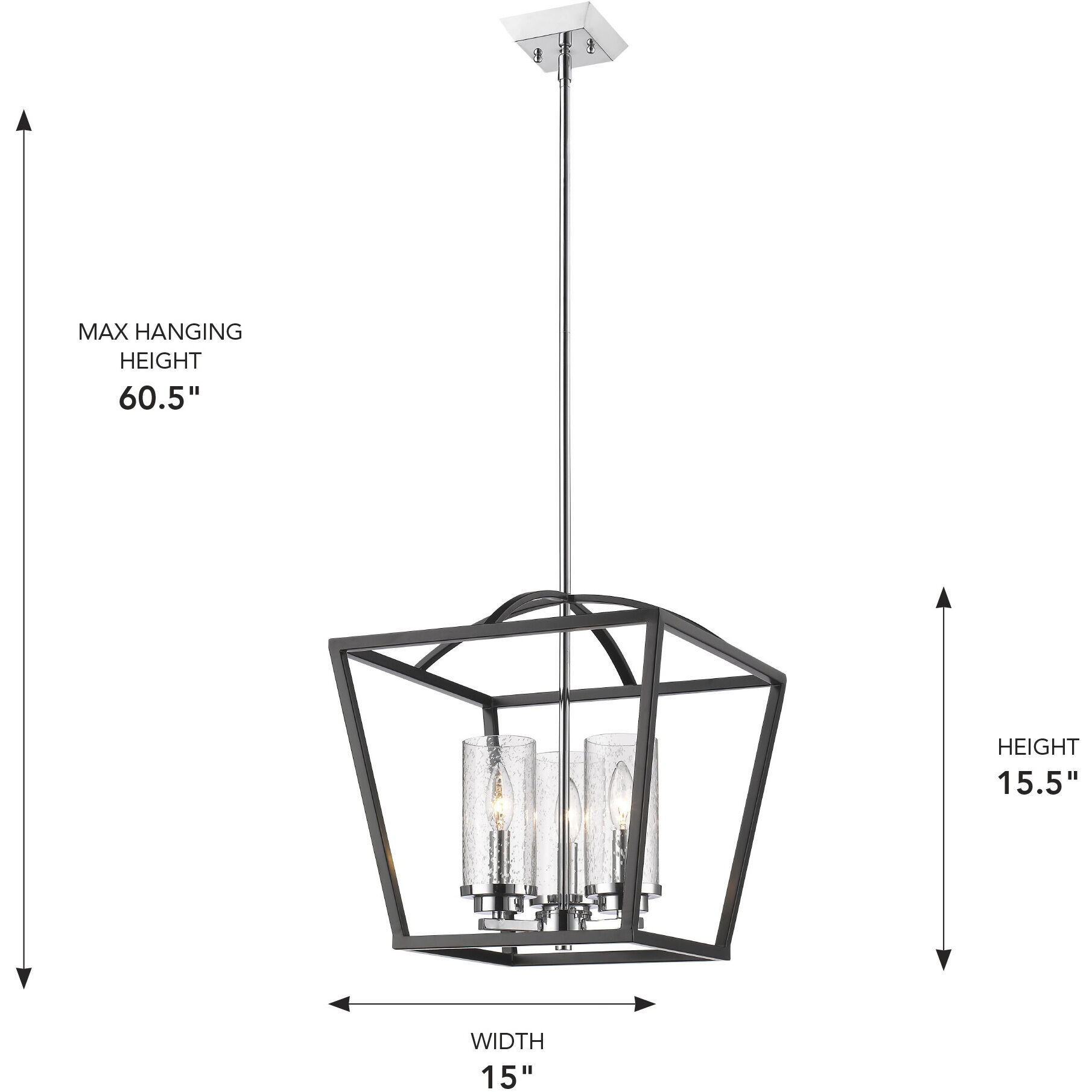 Mercer Pendant Ceiling Light in Matte Black/Chrome