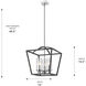 Mercer Pendant Ceiling Light in Matte Black/Chrome