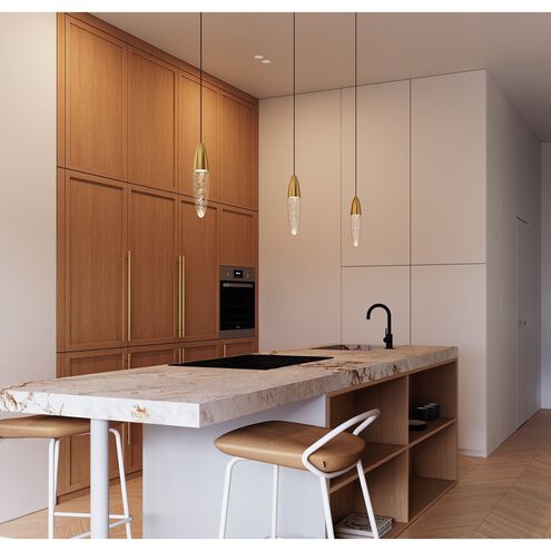 Sultana LED 2.5 inch Satin Brass and Clear Pendant Ceiling Light