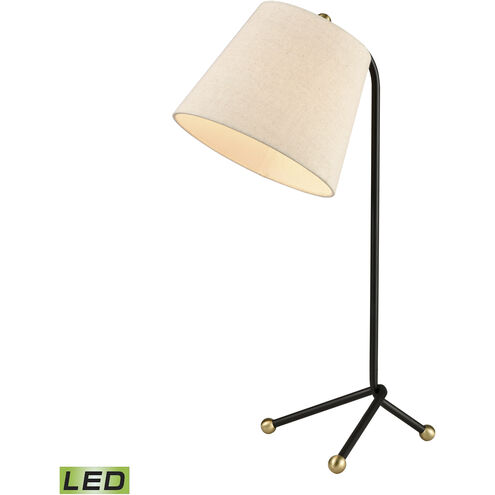 Pine Plains 25 inch 9 watt Black with Antique Brass Table Lamp Portable Light