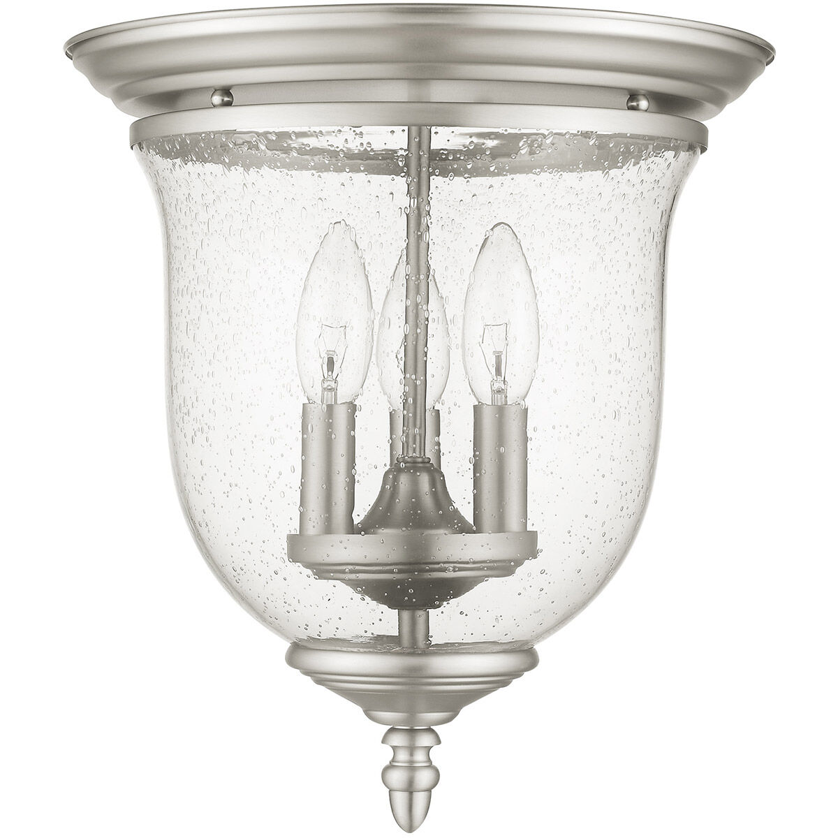 Legacy 3 Light 12 inch Brushed Nickel Flush Mount Ceiling Light