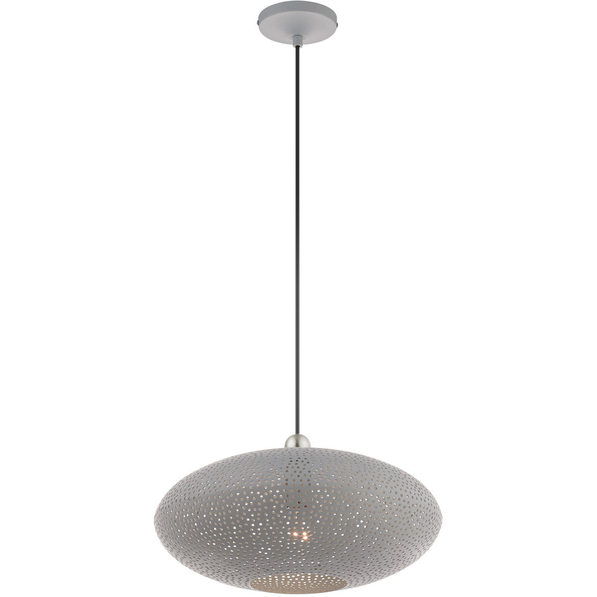 Dublin 1 Light 16 inch Nordic Gray with Brushed Nickel Accents Pendant Ceiling Light