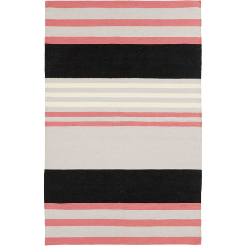 Sheffield Market 63 X 39 inch Coral, Black, Light Gray, Butter Rug