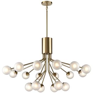 Eastview 18 Light 40 inch Aged Brass with White Chandelier Ceiling Light