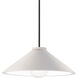 Radiance Collection - Flare 1 Light 11.75 inch Bisque and Matte Black Pendant Ceiling Light in Replaceable Bulb, Rigid Stem, Form+Finish+Function