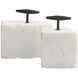 Pedra White and Blackened Iron Bookends, Set of 2