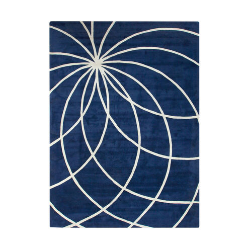 Forum 144 X 36 inch Dark Blue/Cream Rugs, Wool