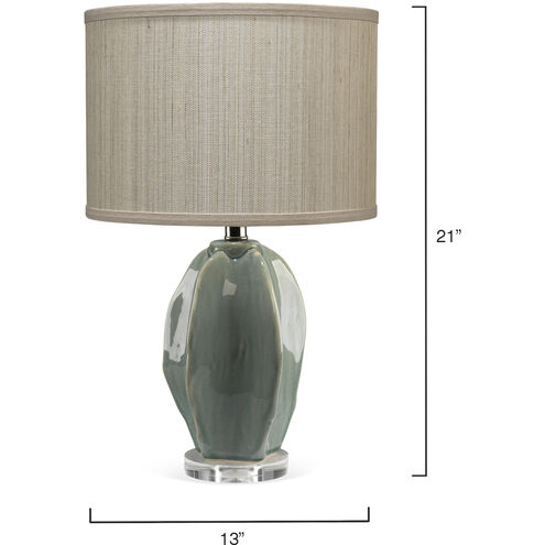 Hermosa 21 inch 100.00 watt Teal Ceramic Table Lamp Portable Light