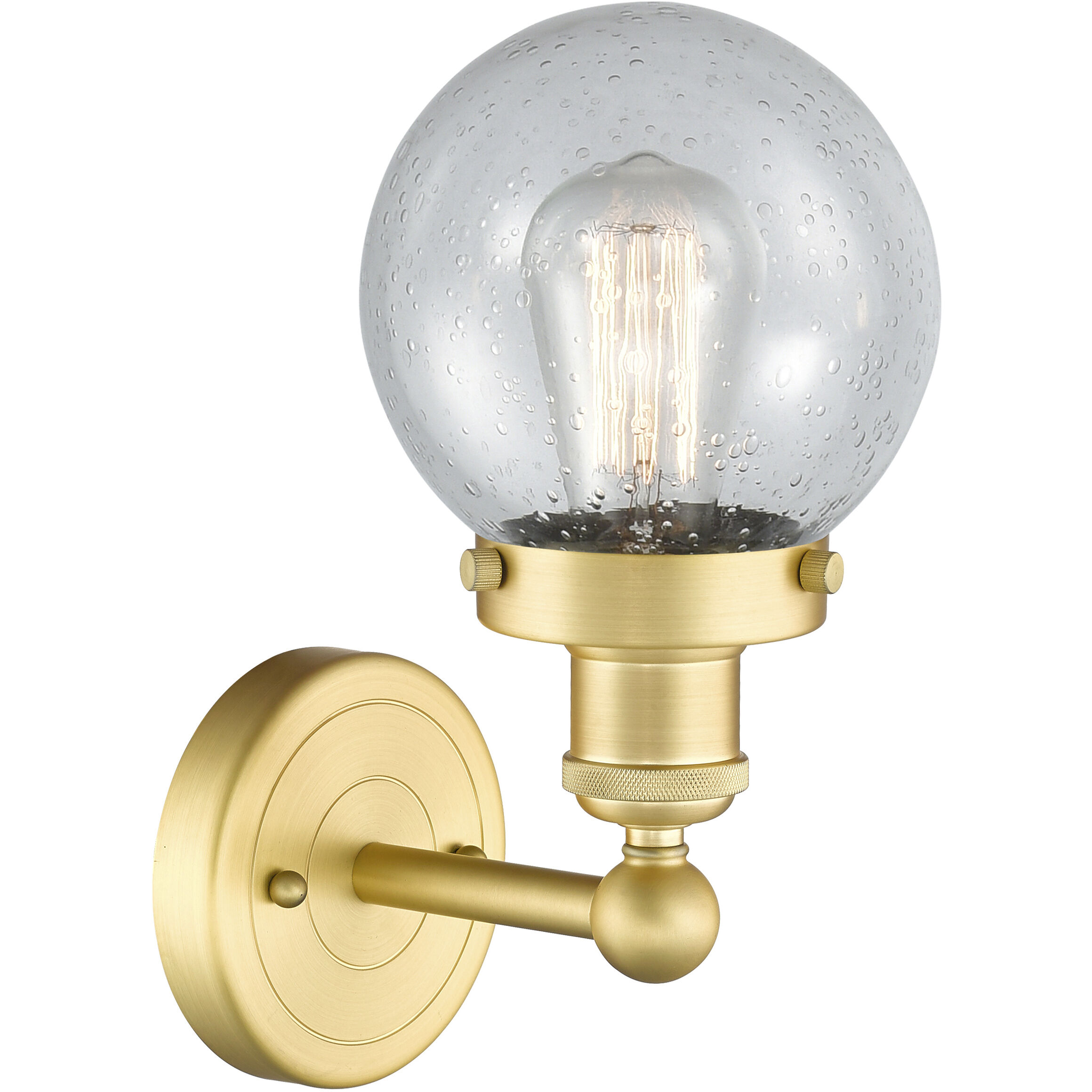 Beacon Sconce Wall Light in Satin Gold, Seedy