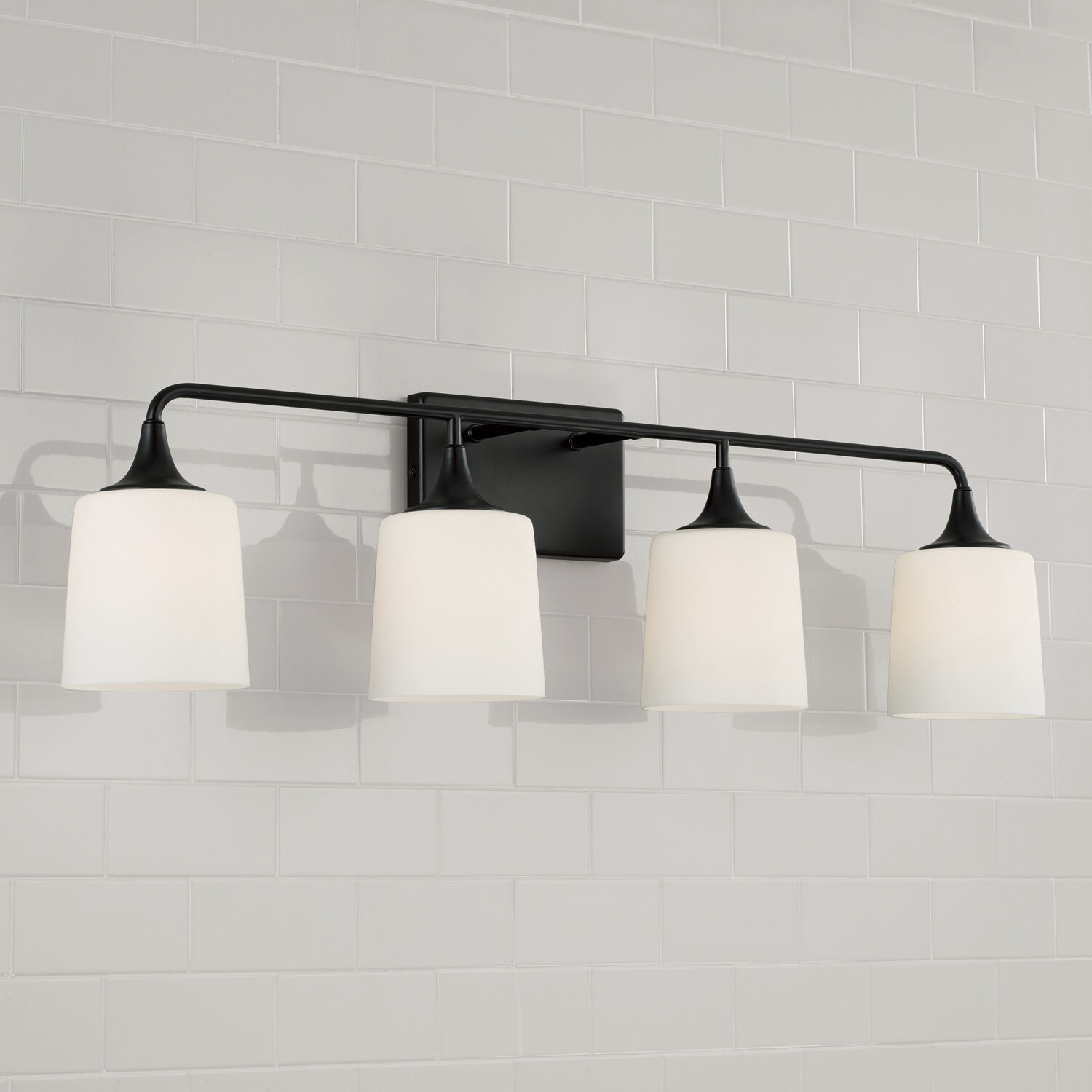 Presley 4 Light 36.75 inch Matte Black Vanity Light Wall Light