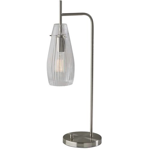 Layla 25.75 inch 60 watt Brushed Steel Desk Lamp Portable Light