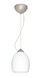 Lucia 1 Light Satin Nickel Pendant Ceiling Light in Opal Matte Glass, Incandescent