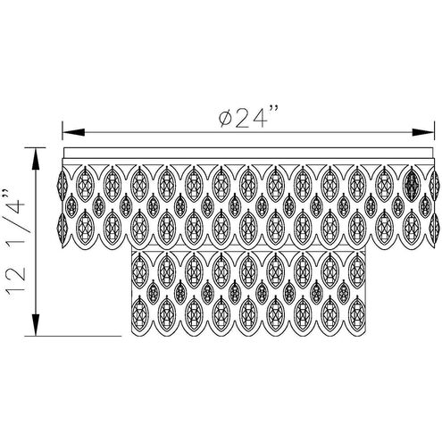 Dealey 12 Light 24 inch Heirloom Brass Flush Mount Ceiling Light