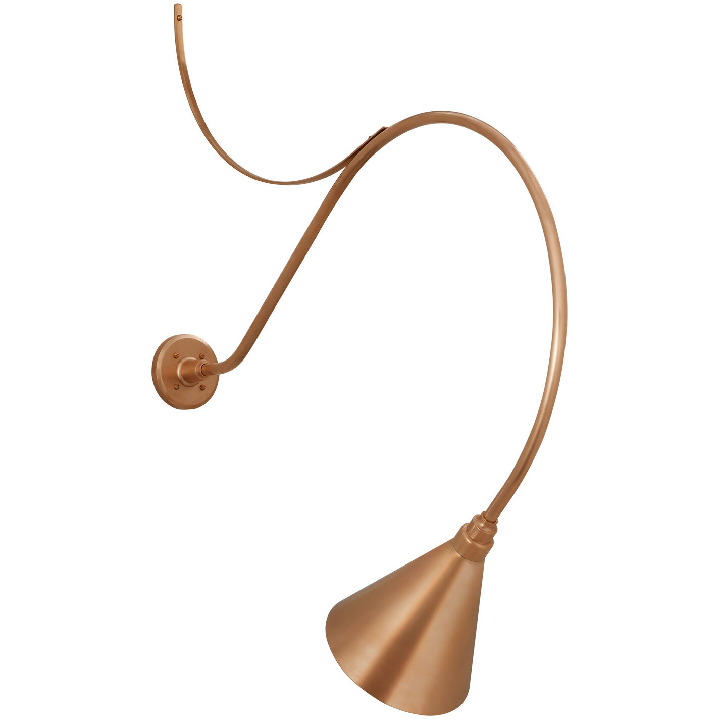 Thomas O'Brien Academy Barn Light LED 43.5 inch Soft Copper Anchored Larrabee Barn Light in 9" Soft Copper Conical Savannah Shade