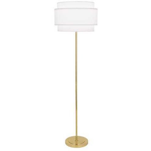 Decker 62.63 inch 150.00 watt Modern Brass Floor Lamp Portable Light in Ascot White