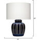 Arthur 20 inch 150 watt Navy Blue with White Accent Table Lamp Portable Light