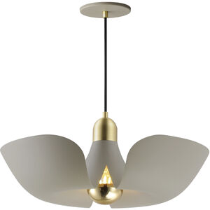 Poppy LED 17.75 inch Silver Gold with Satin Brass Single Pendant Ceiling Light in Silver Gold and Satin Brass
