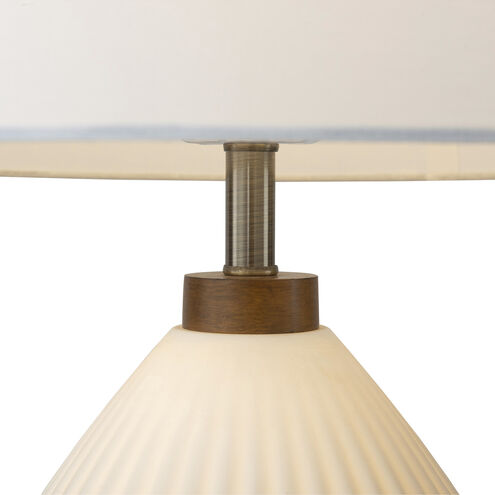 Santa Clara 30 inch 100.00 watt Walnut and White with Weathered Brass Table Lamp Portable Light