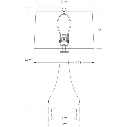 Orwell 26.5 inch 150.00 watt Grey Mixed Table Lamp Portable Light