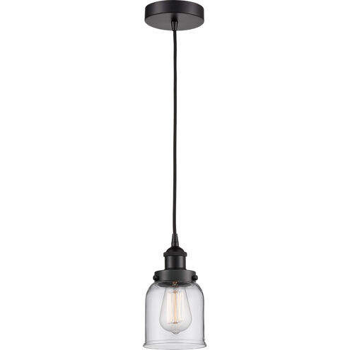Franklin Restoration Small Bell LED 5 inch Matte Black Mini Pendant Ceiling Light in Clear Glass