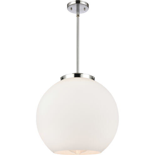 Ballston Athens 1 Light 15.75 inch Polished Chrome Pendant Ceiling Light in Incandescent, Matte White