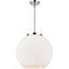Ballston Athens 1 Light 15.75 inch Polished Chrome Pendant Ceiling Light in Incandescent, Matte White