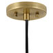 Simon LED 13 inch Matte Navy with Heritage Brass accents Pendant Ceiling Light, Semi-Flush Mount