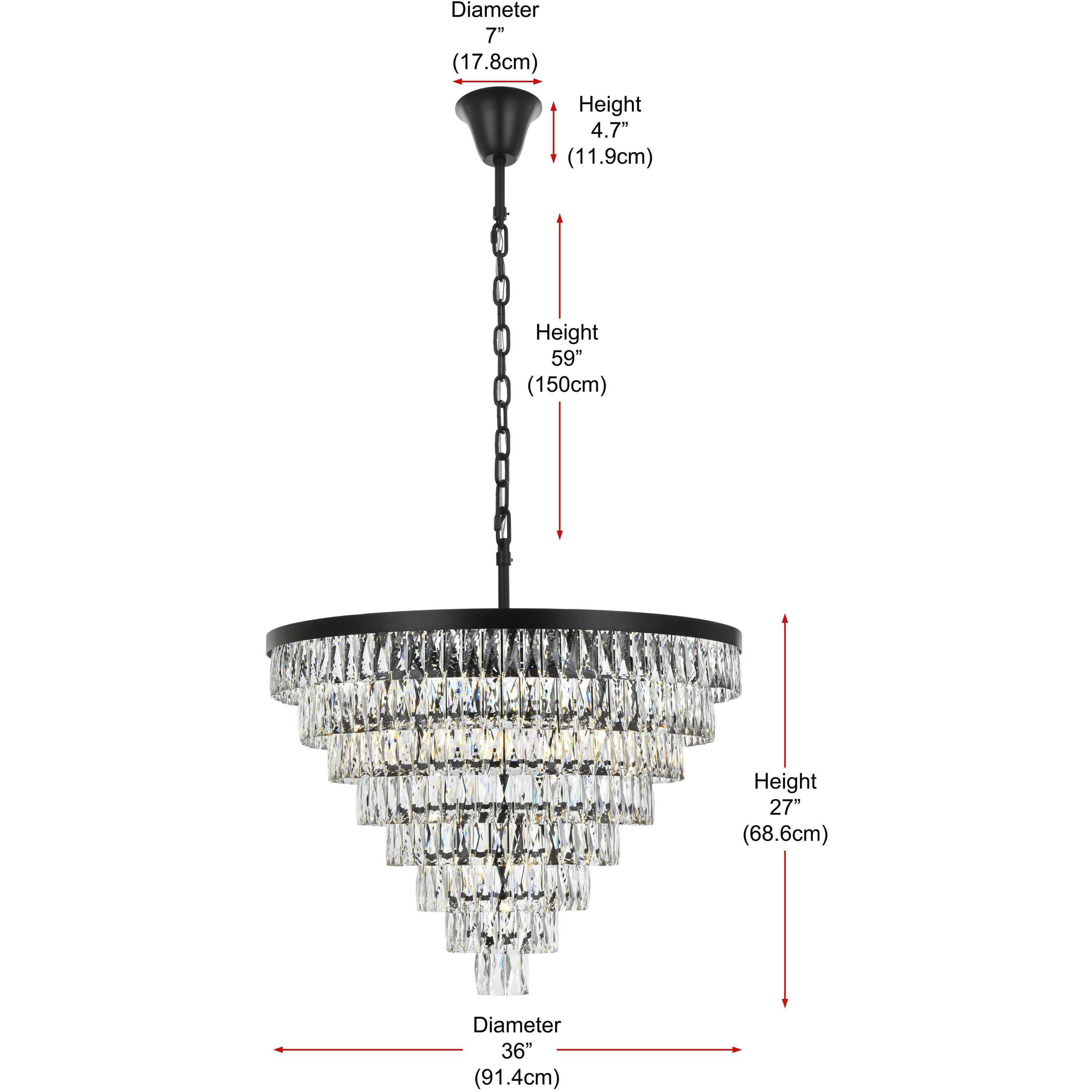 Josephine 29 Light 36 inch Black Chandelier Ceiling Light