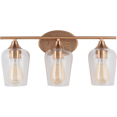 Elba 3 Light 19 inch Brass Bath Vanity Wall Light