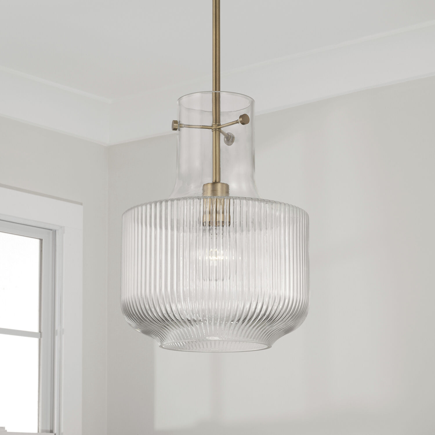 Nyla 1 Light 11 inch Aged Brass Pendant Ceiling Light