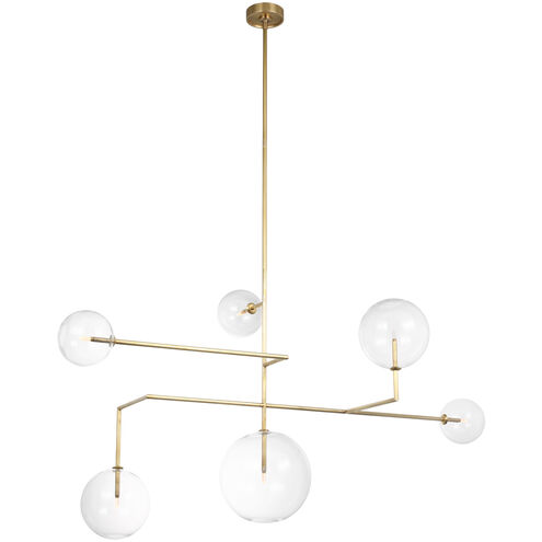 AERIN Linnea LED 58.75 inch Hand-Rubbed Antique Brass Chandelier Ceiling Light