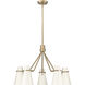 Reeva 27.38 inch 100.00 watt Modern Brass Chandelier Ceiling Light in Glossy Ecru