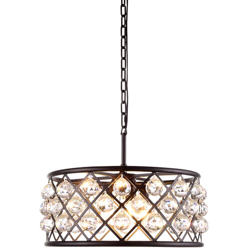 Madison 5 Light 20 inch Matte Black Pendant Ceiling Light in Clear, Faceted Royal Cut, Urban Classic