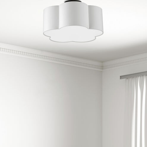 Phlox 3 Light 15 inch Matte Black with White Flush Mount Ceiling Light