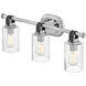 Halstead 3 Light 24 inch Chrome Vanity Light Wall Light