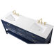 Sinclaire 72 X 22 X 34 inch Blue Vanity Sink Set