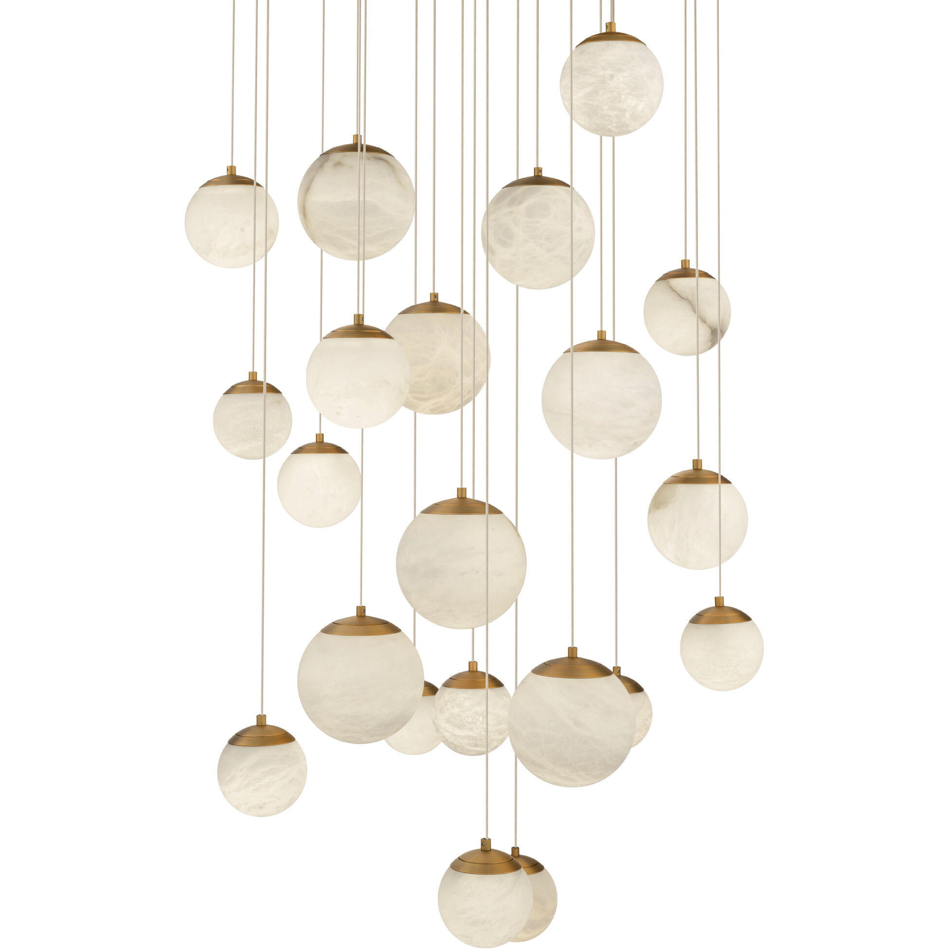 Pisces 21 Light 26 inch Aged Brass Pendant Ceiling Light