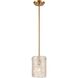 Chiseled Ice 1 Light 7 inch Satin Brass Mini Pendant Ceiling Light