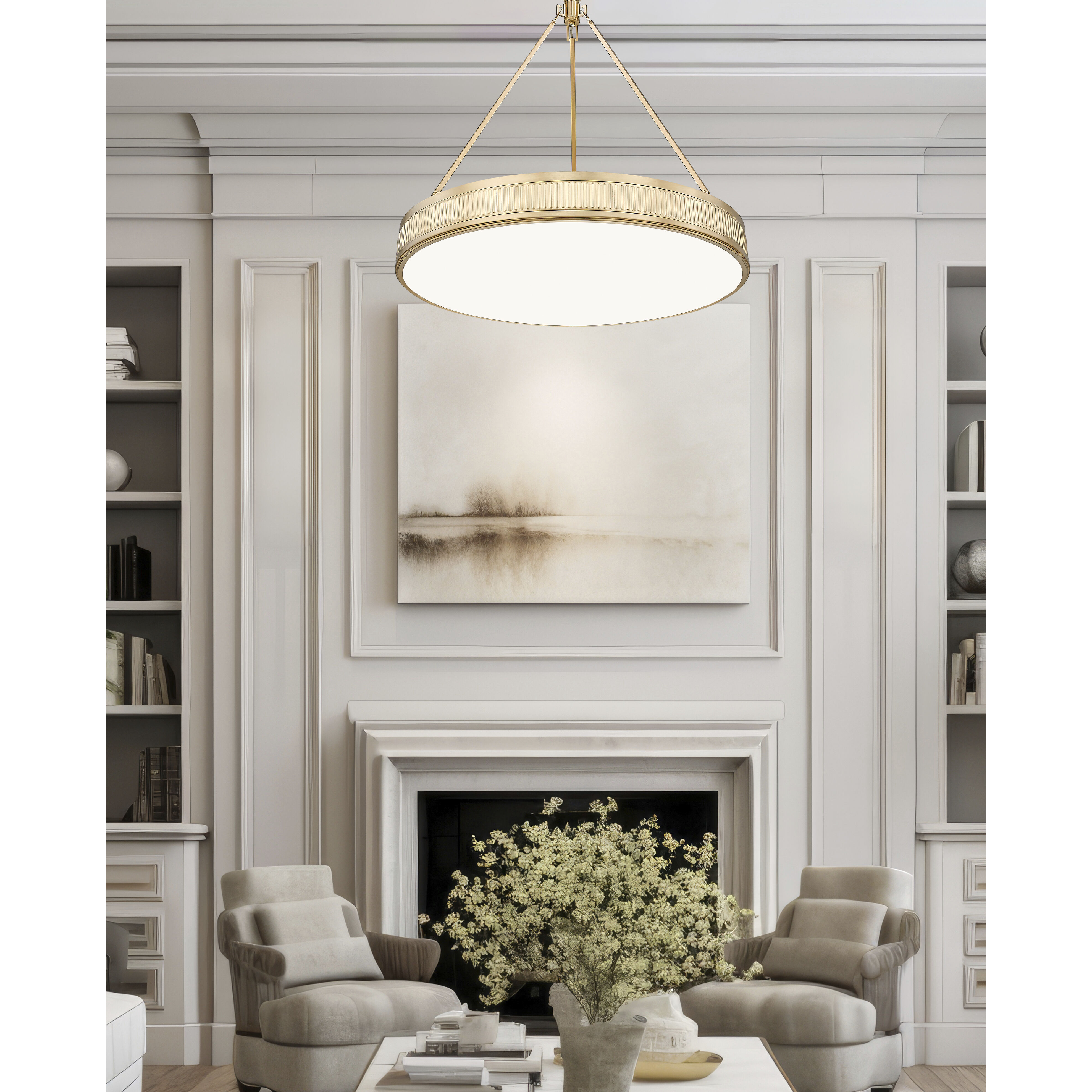 Quinn Pendant Ceiling Light in Modern Gold