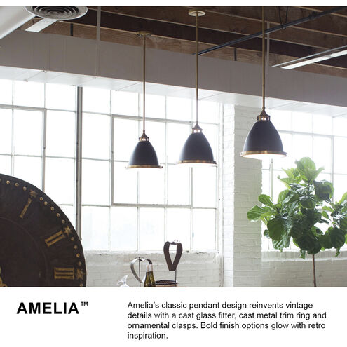 Amelia LED 13 inch Buckeye Bronze with Heritage Brass Indoor Mini Pendant Ceiling Light