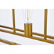 Voir 3 Light 30 inch Brass Linear Pendant Ceiling Light 