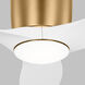 Titus 44 Hugger LED 44 inch Satin Brass with Matte White Blades Indoor/Outdoor Ceiling Fan