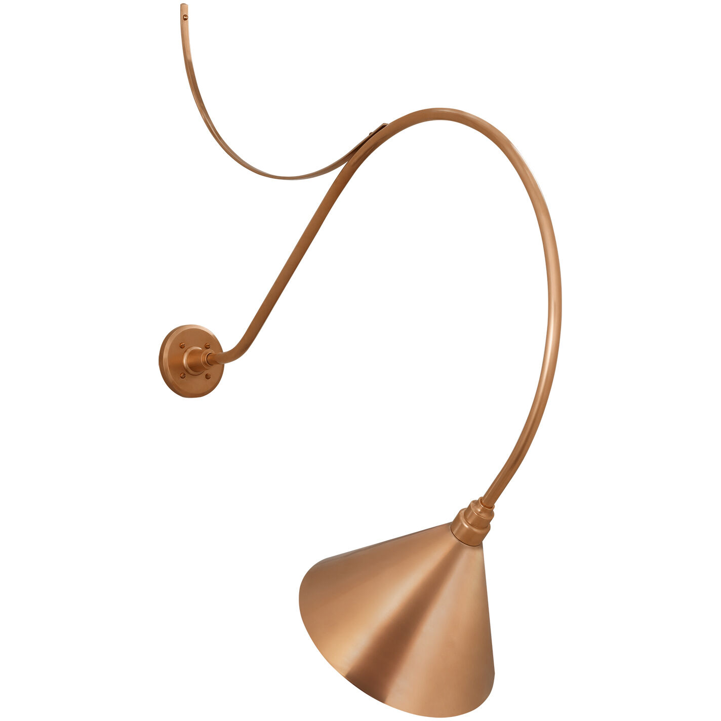 Thomas O'Brien Academy Barn Light LED 44.75 inch Soft Copper Anchored Larrabee Barn Light in 12.5" Soft Copper Conical Savannah Shade