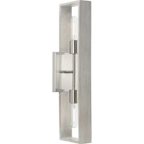 Boundary 2 Light 24 inch Brushed Nickel Wall Bracket Wall Light, Design Series