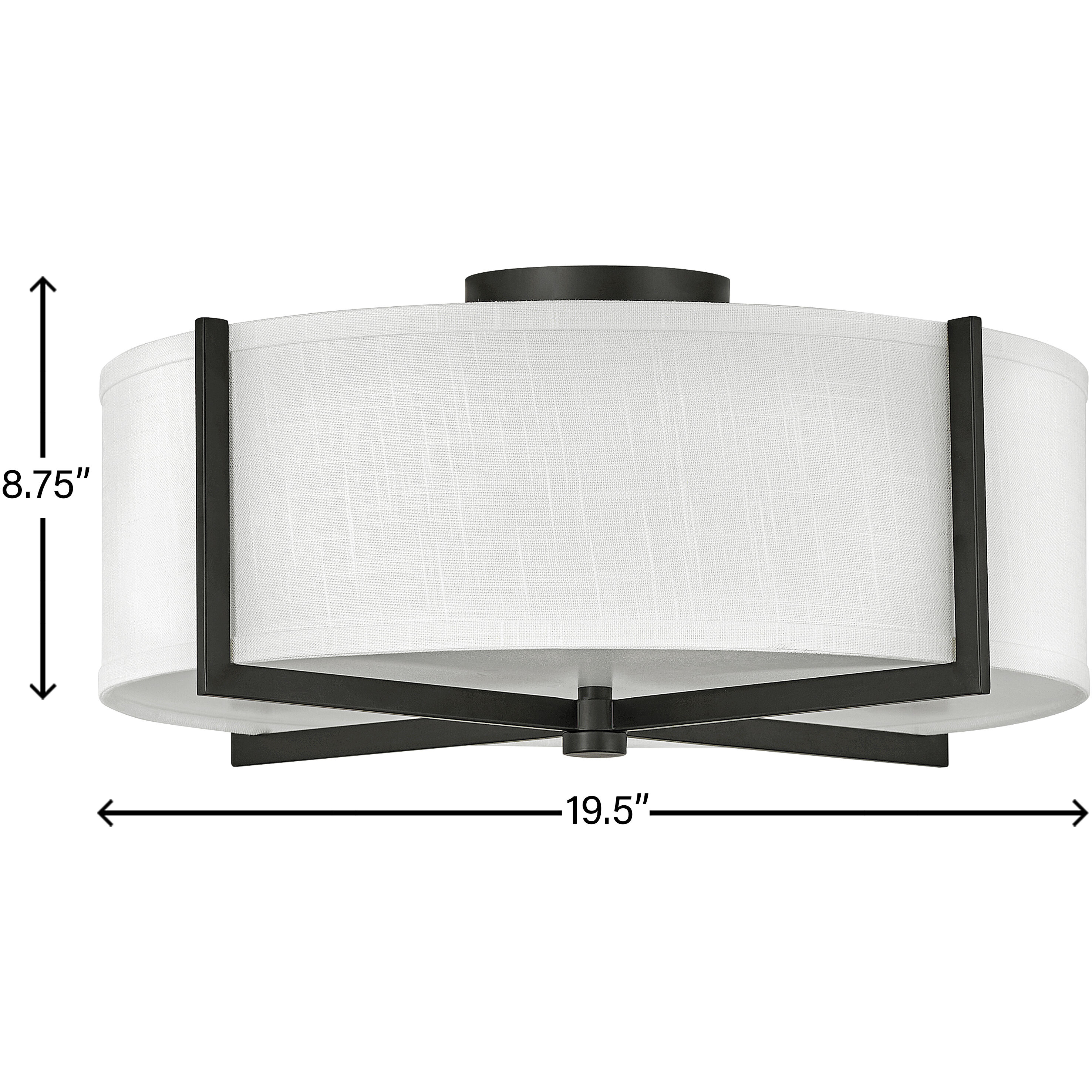 Galerie Axis 3 Light 19.5 inch Black Indoor Semi-Flush Mount Ceiling Light