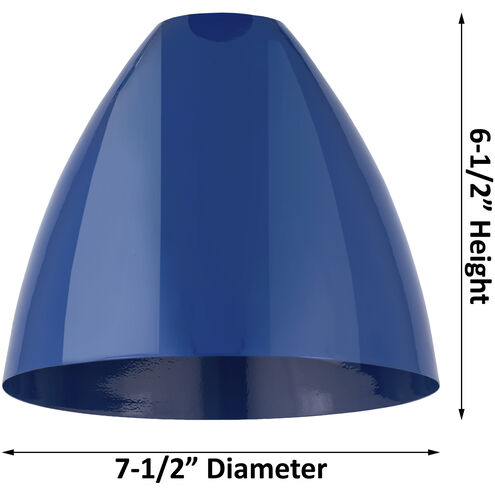 Ballston Plymouth Dome LED 7.5 inch Antique Brass Pendant Ceiling Light in Matte Blue