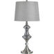 Cameron 30.75 inch 100 watt Brushed Nickel and Silver Glass and Grey Table Lamp Portable Light