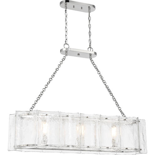 Genry 3 Light 41 inch Polished Nickel Linear Chandelier Ceiling Light