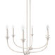 Southcrest 6 Light 36 inch Distressed White Linear Chandelier Ceiling Light